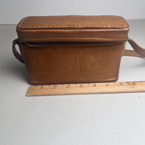 Vintage Brown Belding California Saddle Leather Case Zip Around Small Bag 7x5x2" - Picture 9 of 16